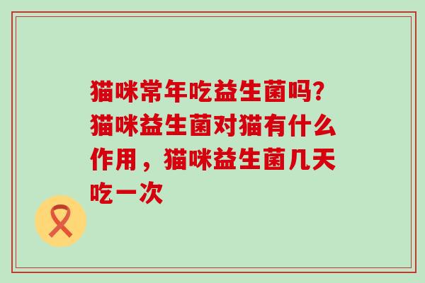 猫咪常年吃益生菌吗？猫咪益生菌对猫有什么作用，猫咪益生菌几天吃一次