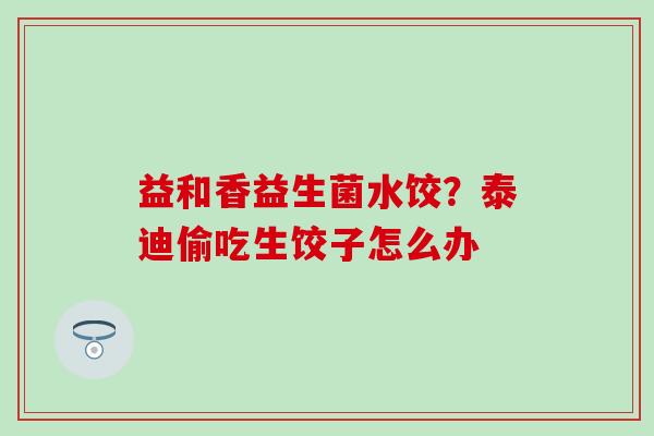 益和香益生菌水饺？泰迪偷吃生饺子怎么办