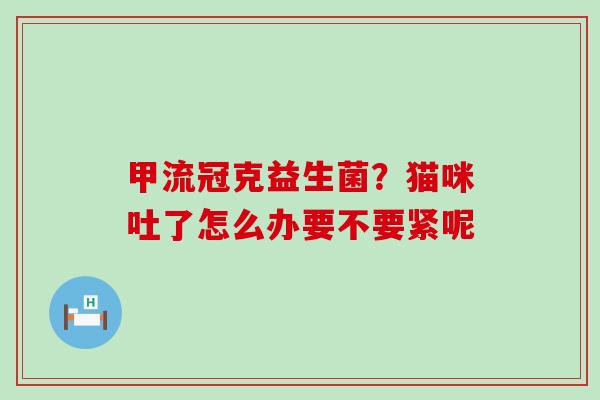 甲流冠克益生菌？猫咪吐了怎么办要不要紧呢