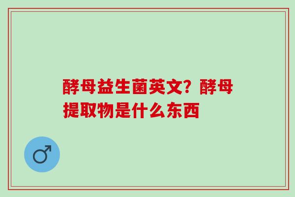 酵母益生菌英文？酵母提取物是什么东西