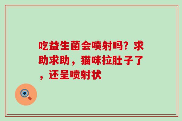 吃益生菌会喷射吗？求助求助，猫咪拉肚子了，还呈喷射状