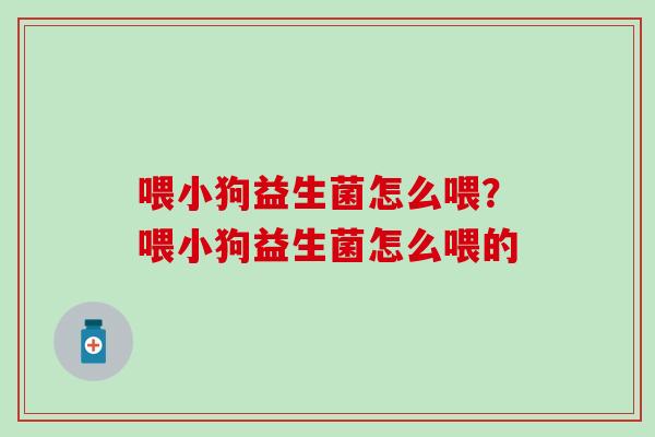 喂小狗益生菌怎么喂？喂小狗益生菌怎么喂的