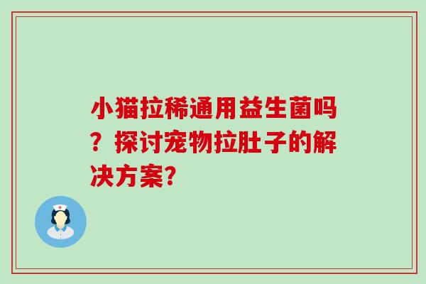 小猫拉稀通用益生菌吗？探讨宠物拉肚子的解决方案？