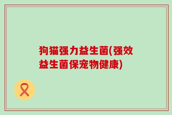 狗猫强力益生菌(强效益生菌保宠物健康)