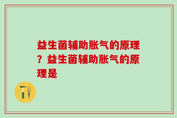益生菌辅助的原理？益生菌辅助的原理是