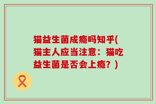 猫益生菌成瘾吗知乎(猫主人应当注意：猫吃益生菌是否会上瘾？)