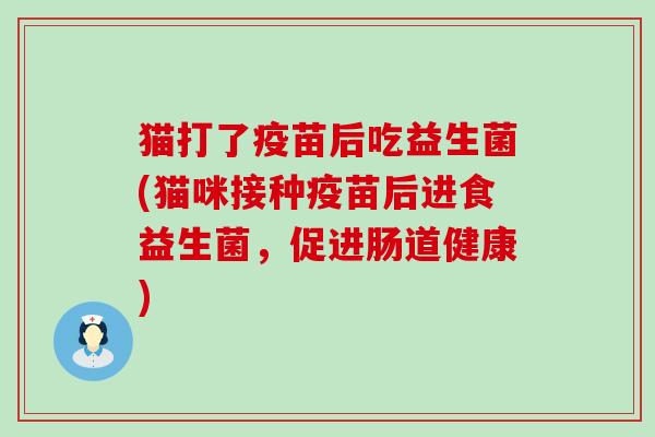 猫打了疫苗后吃益生菌(猫咪接种疫苗后进食益生菌，促进肠道健康)