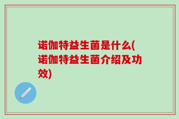 诺伽特益生菌是什么(诺伽特益生菌介绍及功效)