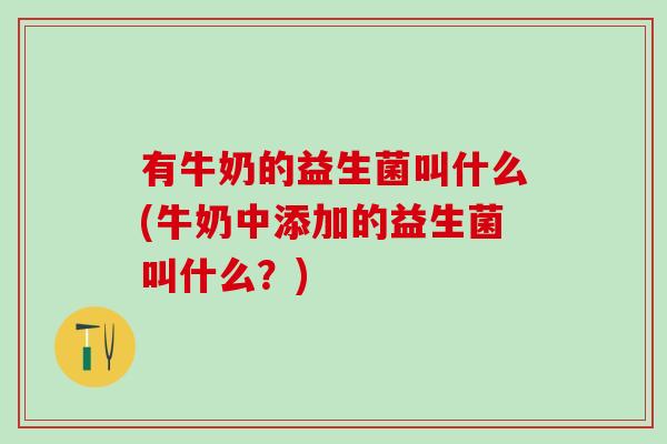 有牛奶的益生菌叫什么(牛奶中添加的益生菌叫什么？)