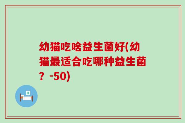 幼猫吃啥益生菌好(幼猫适合吃哪种益生菌？-50)