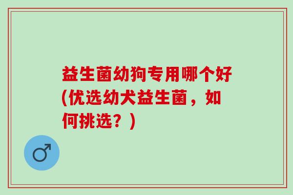 益生菌幼狗专用哪个好(优选幼犬益生菌，如何挑选？)