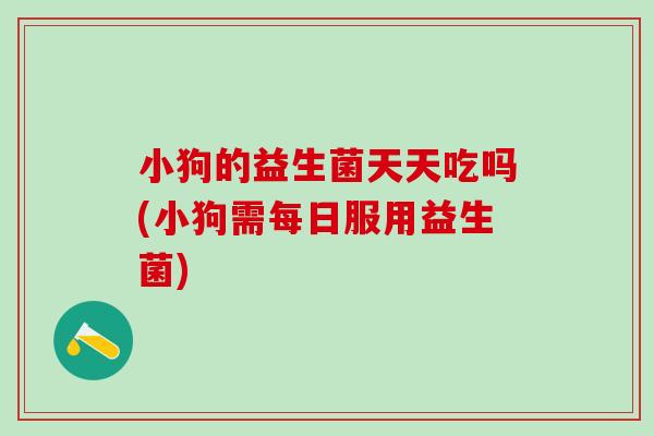 小狗的益生菌天天吃吗(小狗需每日服用益生菌)