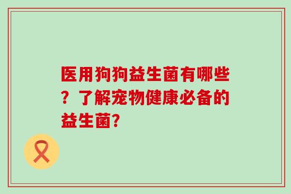 医用狗狗益生菌有哪些？了解宠物健康必备的益生菌？