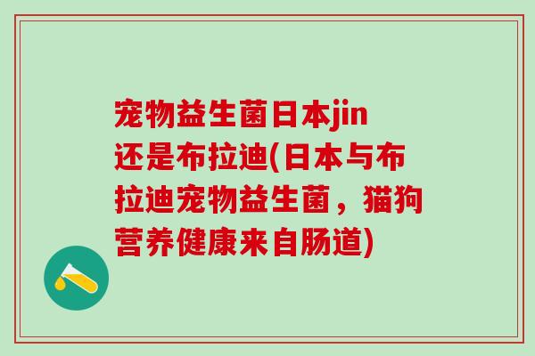 宠物益生菌日本jin还是布拉迪(日本与布拉迪宠物益生菌，猫狗营养健康来自肠道)