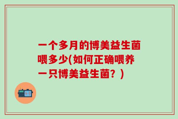 一个多月的博美益生菌喂多少(如何正确喂养一只博美益生菌？)