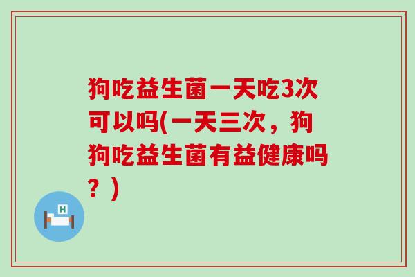 狗吃益生菌一天吃3次可以吗(一天三次，狗狗吃益生菌有益健康吗？)