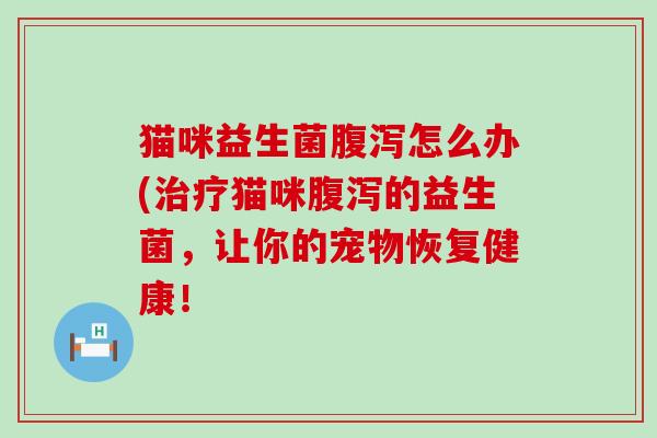 猫咪益生菌怎么办(猫咪的益生菌,让你的宠物恢复健康! 猫咪益生菌怎么办(猫咪的益生菌,让你的宠物恢复健康!