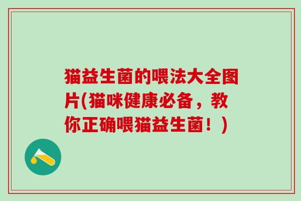 猫益生菌的喂法大全图片(猫咪健康必备，教你正确喂猫益生菌！)