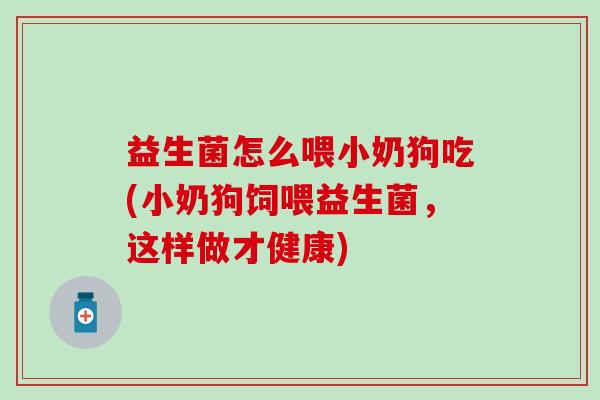益生菌怎么喂小奶狗吃(小奶狗饲喂益生菌，这样做才健康)