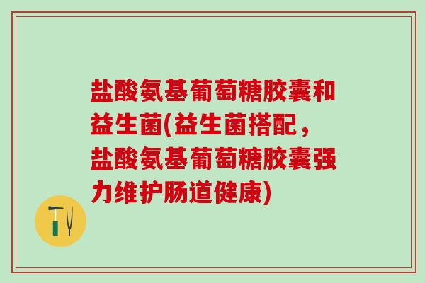 盐酸氨基葡萄糖胶囊和益生菌(益生菌搭配，盐酸氨基葡萄糖胶囊强力维护肠道健康)