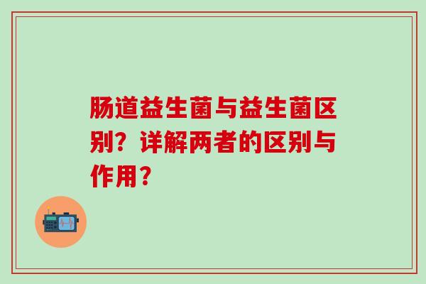 肠道益生菌与益生菌区别？详解两者的区别与作用？