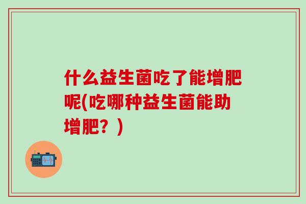 什么益生菌吃了能增肥呢(吃哪种益生菌能助增肥？)