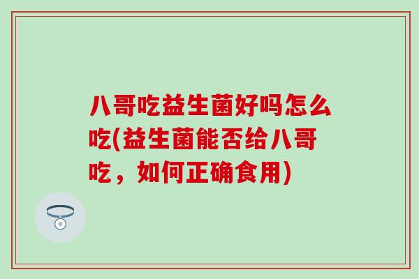 八哥吃益生菌好吗怎么吃(益生菌能否给八哥吃，如何正确食用)