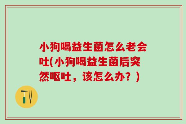 小狗喝益生菌怎么老会吐(小狗喝益生菌后突然，该怎么办？)