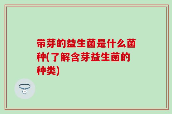 带芽的益生菌是什么菌种(了解含芽益生菌的种类)