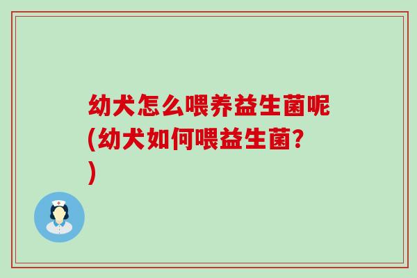幼犬怎么喂养益生菌呢(幼犬如何喂益生菌？)