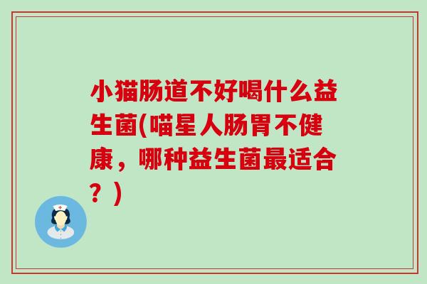 小猫肠道不好喝什么益生菌(喵星人肠胃不健康，哪种益生菌适合？)