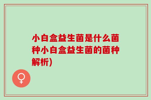 小白盒益生菌是什么菌种小白盒益生菌的菌种解析)