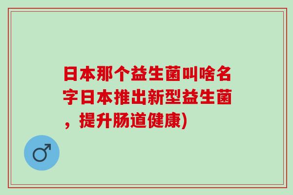 日本那个益生菌叫啥名字日本推出新型益生菌，提升肠道健康)