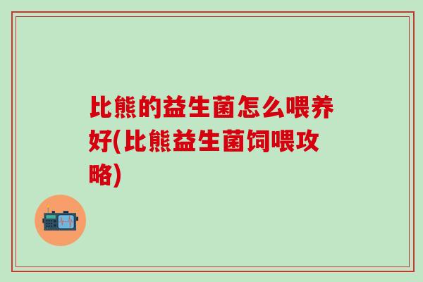 比熊的益生菌怎么喂养好(比熊益生菌饲喂攻略)