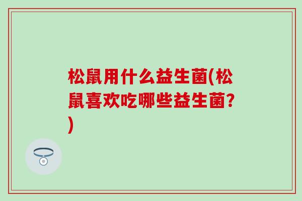 松鼠用什么益生菌(松鼠喜欢吃哪些益生菌？)