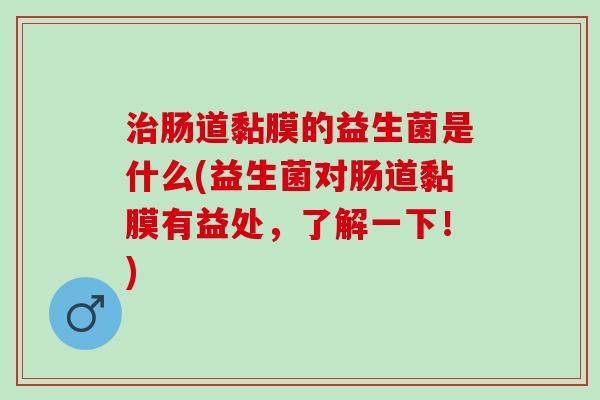肠道黏膜的益生菌是什么(益生菌对肠道黏膜有益处，了解一下！)