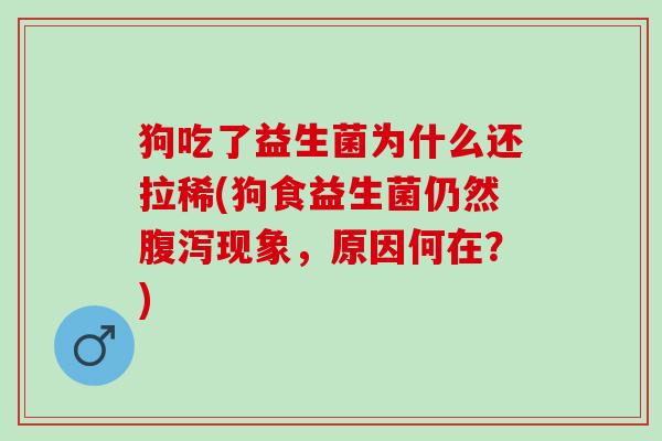 狗吃了益生菌为什么还拉稀(狗食益生菌仍然现象，原因何在？)