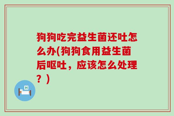 狗狗吃完益生菌还吐怎么办(狗狗食用益生菌后，应该怎么处理？)