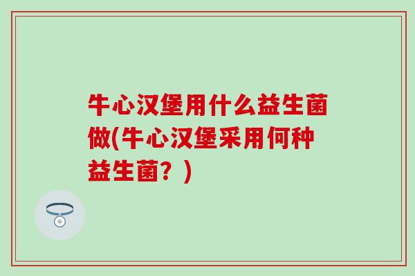 牛心汉堡用什么益生菌做(牛心汉堡采用何种益生菌？)