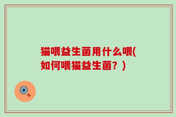 猫喂益生菌用什么喂(如何喂猫益生菌?) 猫喂益生菌用什么喂(如何喂猫益生菌?)