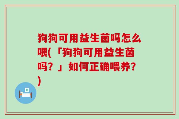 狗狗可用益生菌吗怎么喂(「狗狗可用益生菌吗？」如何正确喂养？)