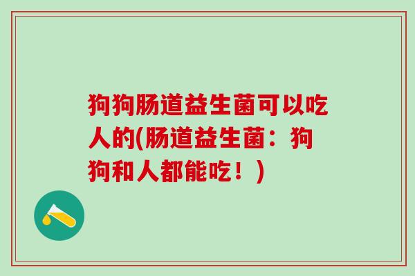 狗狗肠道益生菌可以吃人的(肠道益生菌：狗狗和人都能吃！)