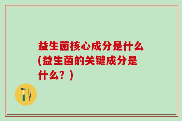 益生菌核心成分是什么(益生菌的关键成分是什么？)