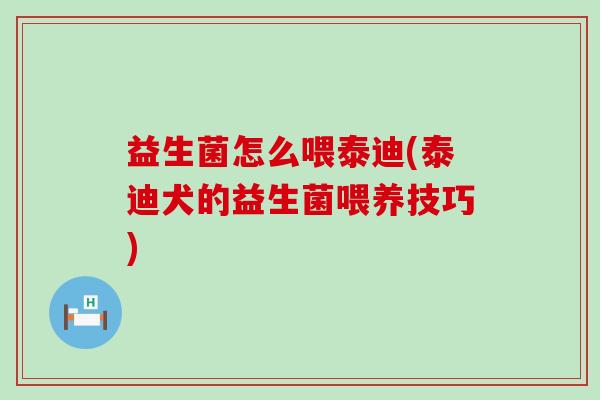 益生菌怎么喂泰迪(泰迪犬的益生菌喂养技巧)