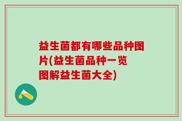 益生菌都有哪些品种图片(益生菌品种一览 图解益生菌大全)