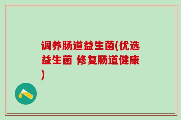 调养肠道益生菌(优选益生菌 修复肠道健康)