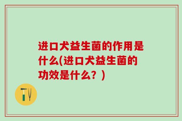 进口犬益生菌的作用是什么(进口犬益生菌的功效是什么？)