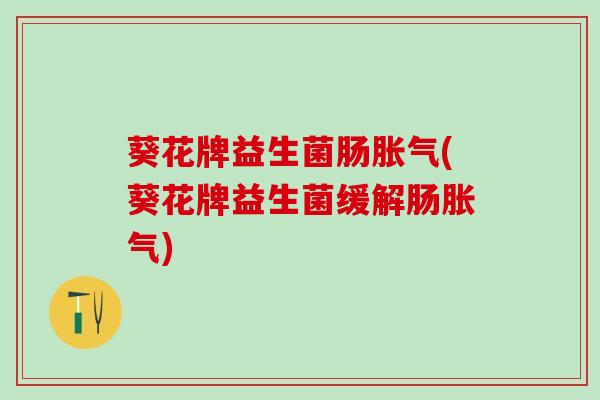 葵花牌益生菌肠(葵花牌益生菌缓解肠)