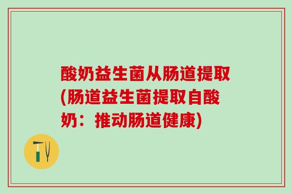 酸奶益生菌从肠道提取(肠道益生菌提取自酸奶：推动肠道健康)