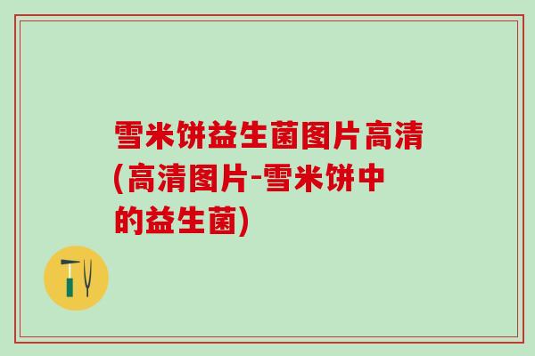 雪米饼益生菌图片高清(高清图片-雪米饼中的益生菌)